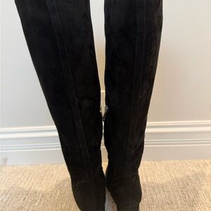 Black Suede Knee High Boots
